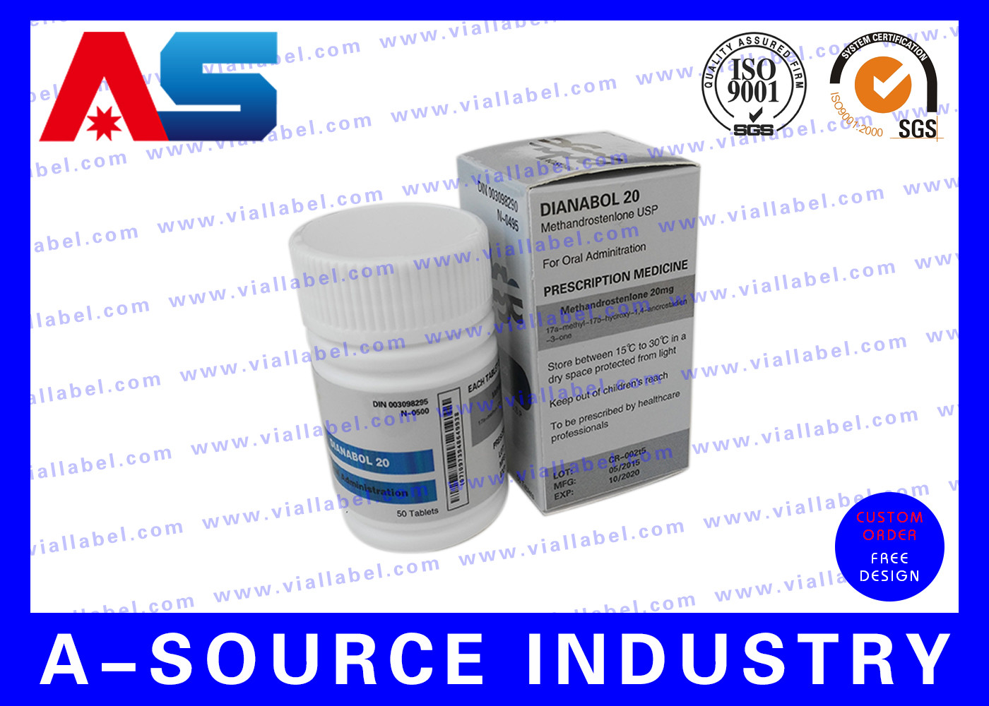 Eco - Friendly 80ml Round Plastic Pill Bottles / Medicine Bottle With Screw Cap plastic medicine bottles