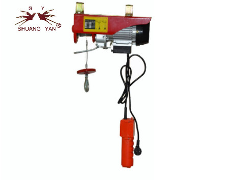 Black Mini Electric Hoist Light Duty Double Hook Energy Saving