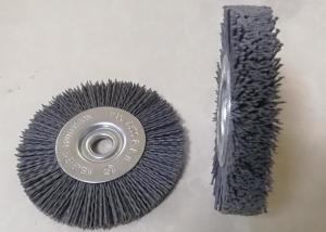 China Round Abrasive Nylon Bristle Wheel 55mm Middle Plate And 10mm Face Width wholesale
