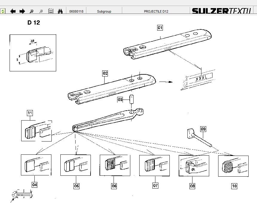Projectile Gripper Smooth , With Groove,L/R knurled From 1000gram to 3000gram ，Sulzer Projectile Looms Spare Parts