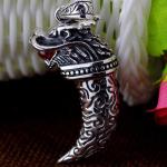 Retro Sterling Silver Necklace with Dragon Pendant for Mens Jewelry(XH051823W)