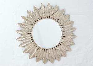 China Living Room Rose Gold Wrought Iron Mirror Wall Decor wholesale
