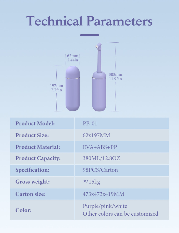 Pink Colors Portable Electric Bidet 380ml Water Capacity For Travel