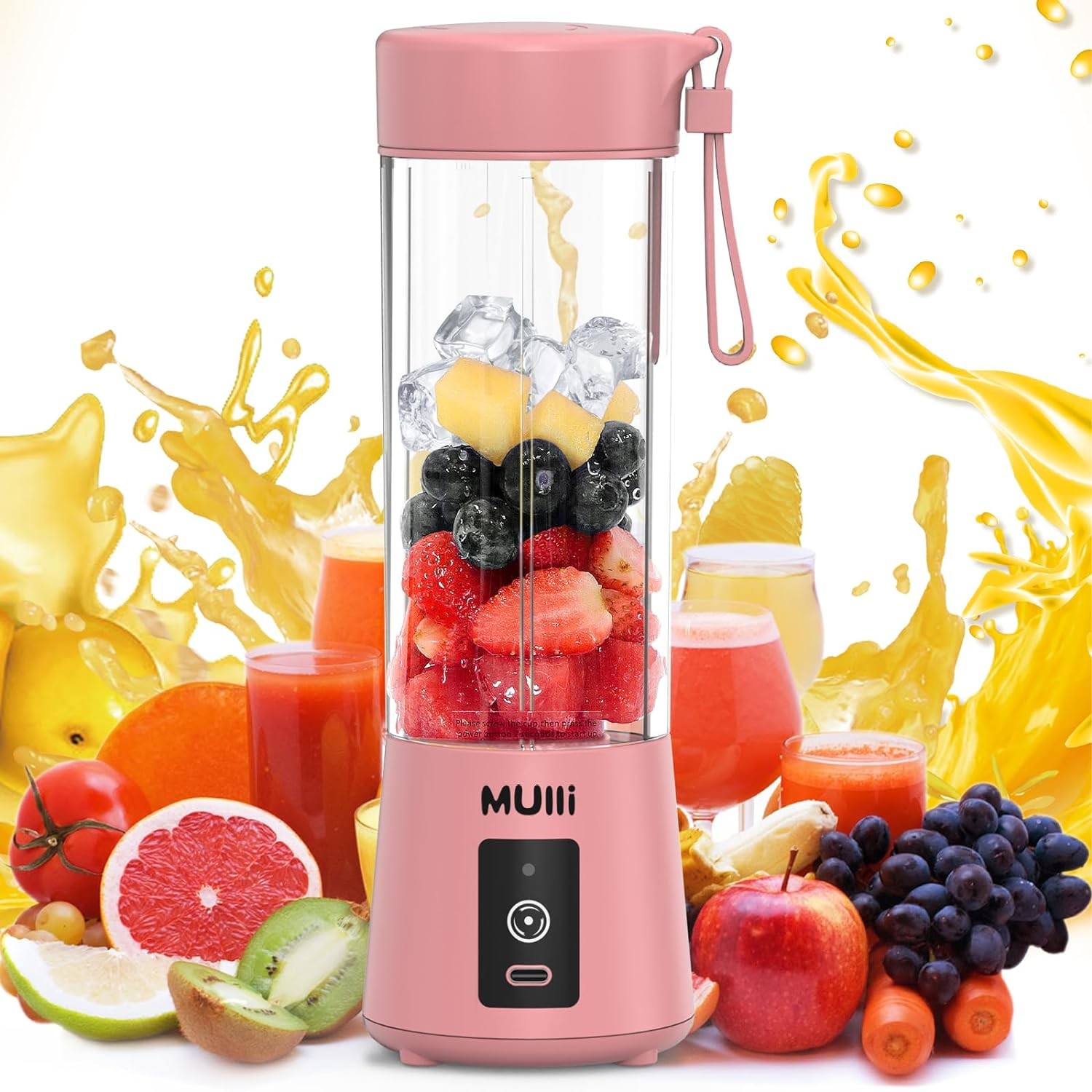 Compact and Portable Blender with Six Blades for Grinding Blending and More Braising Cups