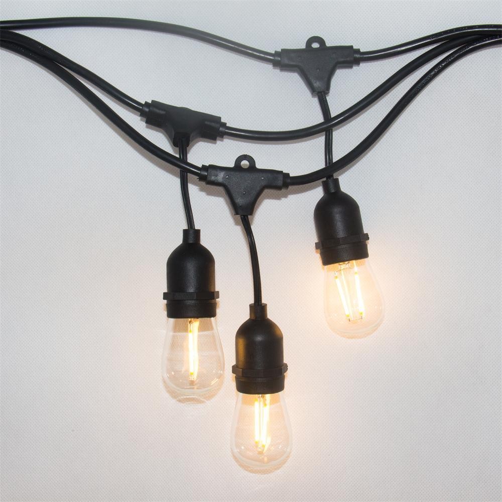 3v 6w 34ft Outdoor Solar LED String Lights For Garden E27 LED Filament Bulbs For Decoration