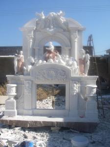 China Large marble fireplace mantel wholesale