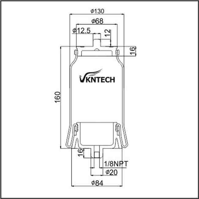 1S5-040 Goodyear Rubber Truck Cabin Air Springs W02-358-7087 1101-0043 VKNTECH 1S7087