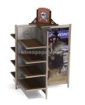 Freestanding Advertising Wood Shelving 4 - Way Retail Clothing Racks Customized