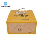 Customized Kraft Paper Shopping Bags Brown Color Take Away Food Bag