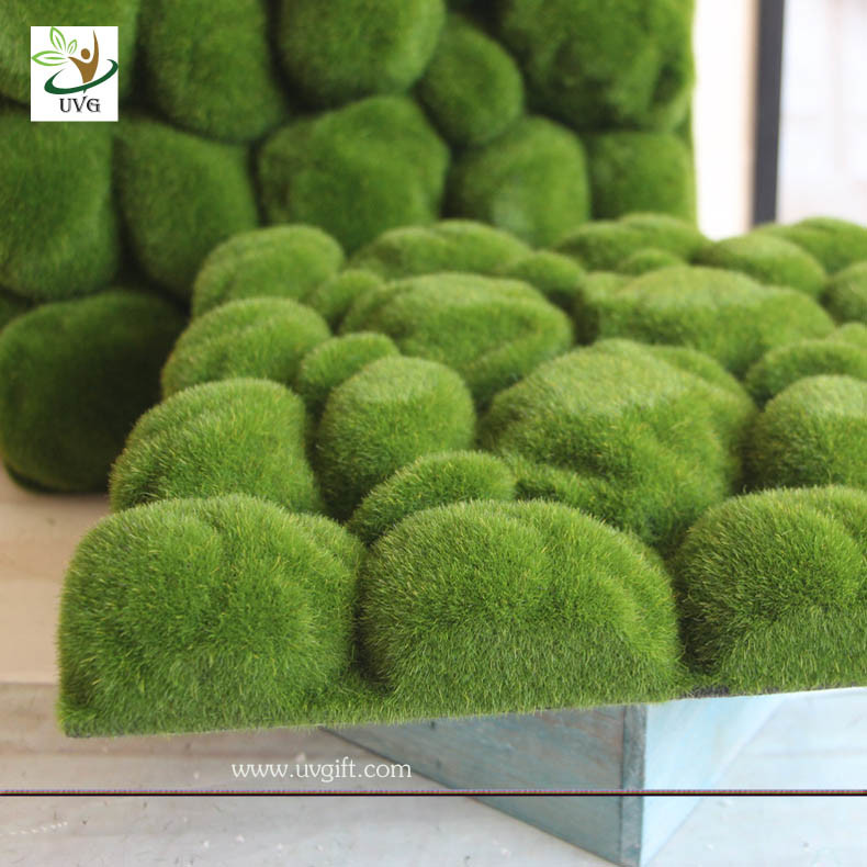 UVG factory direct sale decorative flocking foam artificial moss in green for home garden landscap GRS038