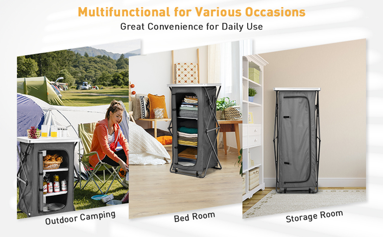 Outdoor Furniture Foldable Portable Table for Garden Camping Portable Storage Cabinet