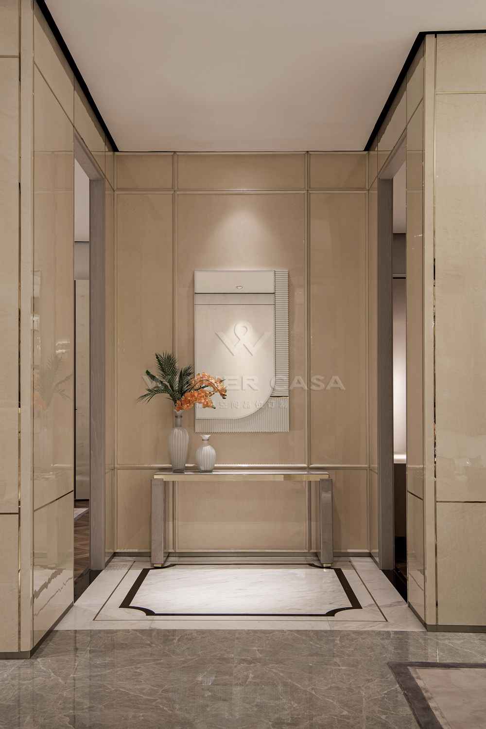 White Elegant Entrance Way Wall Mirror W012H9A