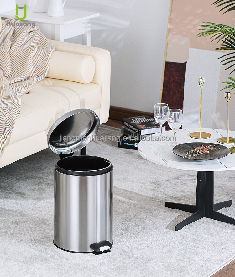 3L/5L/12L/20L/30L Sustainable Pedal Stainless Steel Foot Pedal Bin for Kitchen Household Bowl lid Trash Can Soft Close