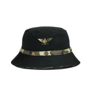 China Fashion Style Fishing Sun Bucket Caps Black Decorative Camo Belt Metal Logo wholesale