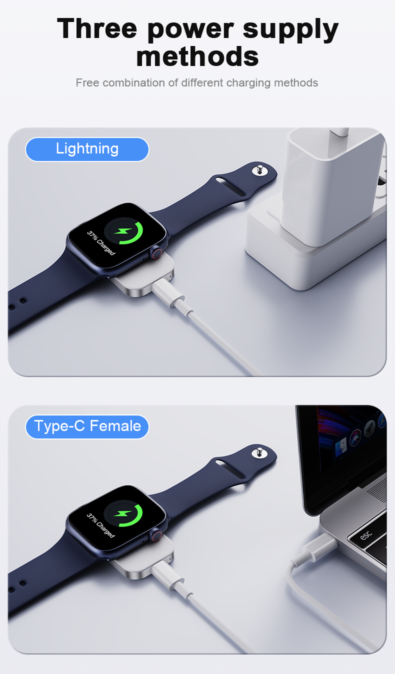 Portable 5V/1A Output Type-C Magnetic Wireless Charger for Smart Watch