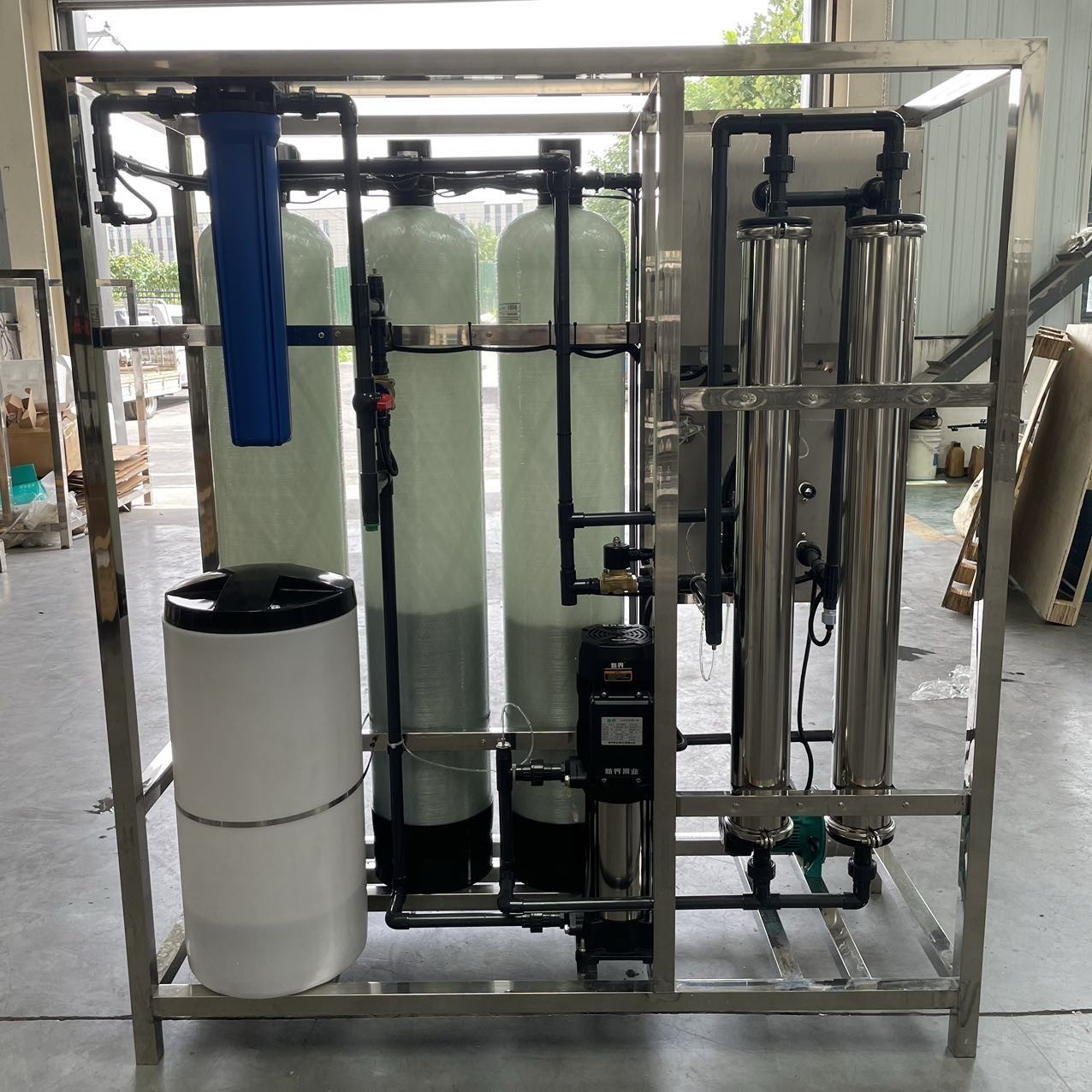 500LPH Reverse Osmosis Purification Drinking Water Filter Cosmetic Factory Ro System Two Stage Water Treatment Machine