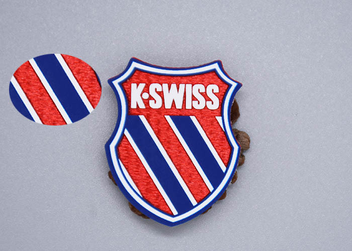 Woven Fabric Heat Transfer Patches With Printed Silicone Logos