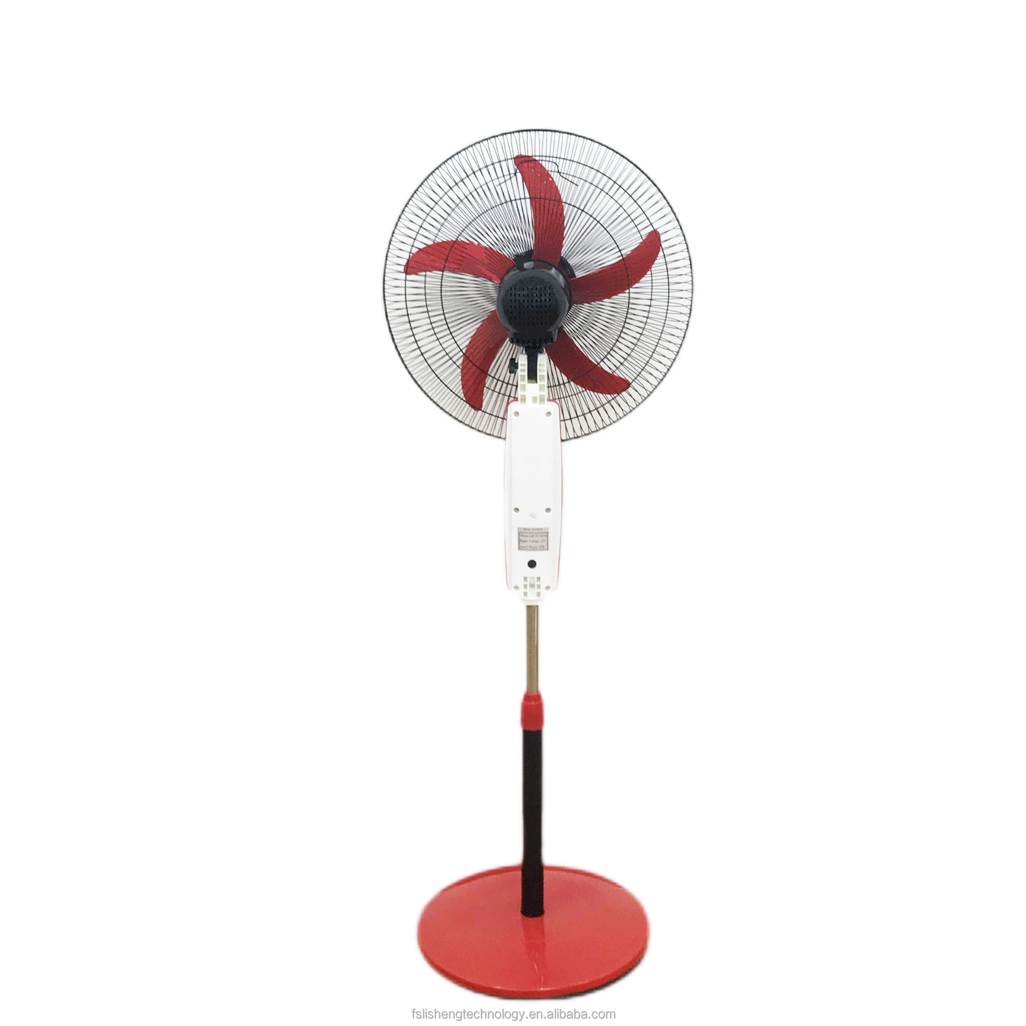 12V AC DC Solar Floor Fan With Led Light 16 Inch Brush Motor Pedestal Fan