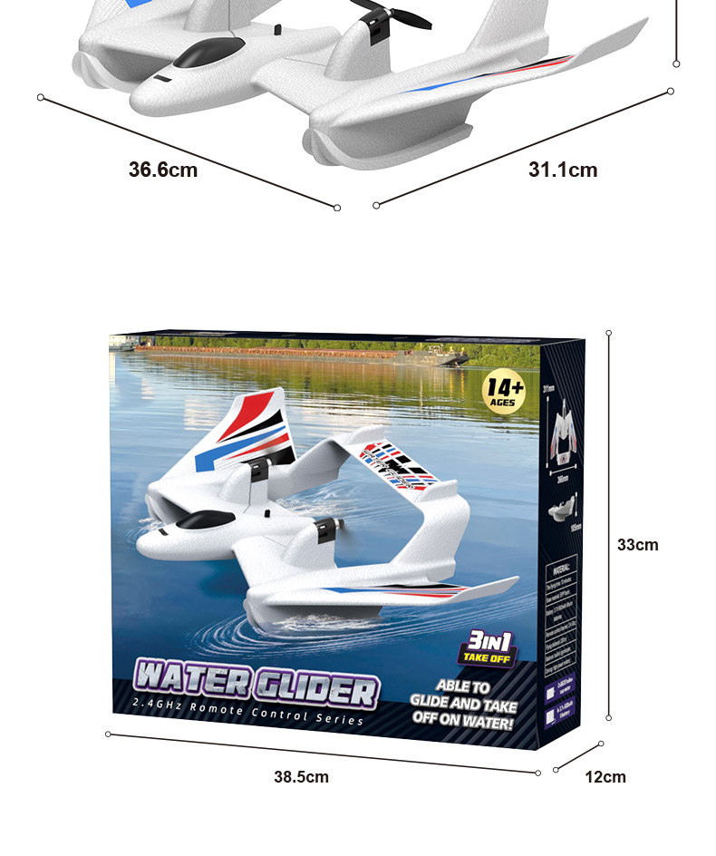 Amphibious 2.4ghz Gyroscope Glider RC Hydroplane Plane Toys Bm21 Electric Foam Rc Airplane for Children 5 to 7 Years Old