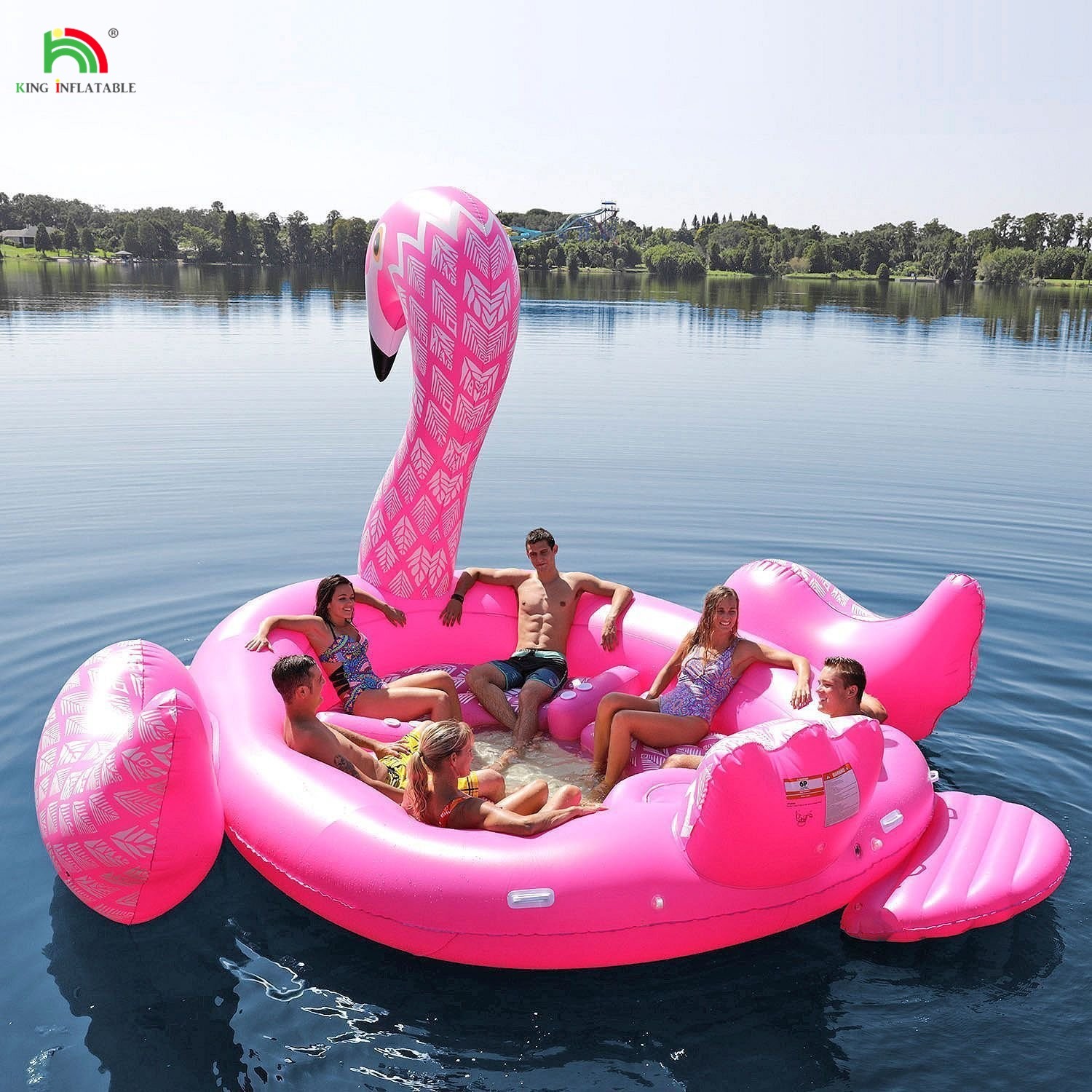 6 Person Inflatable Unicorn Water Mount Sea Lake Pool Float Water Toy Giant Unicorn Inflatable Floating Bed for Water Party