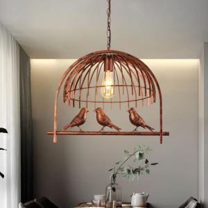 China Nordic bird chandelier Bedroom Amercian country drop light kitchen restaurant cafe cage chandelier(WH-VP-115) wholesale