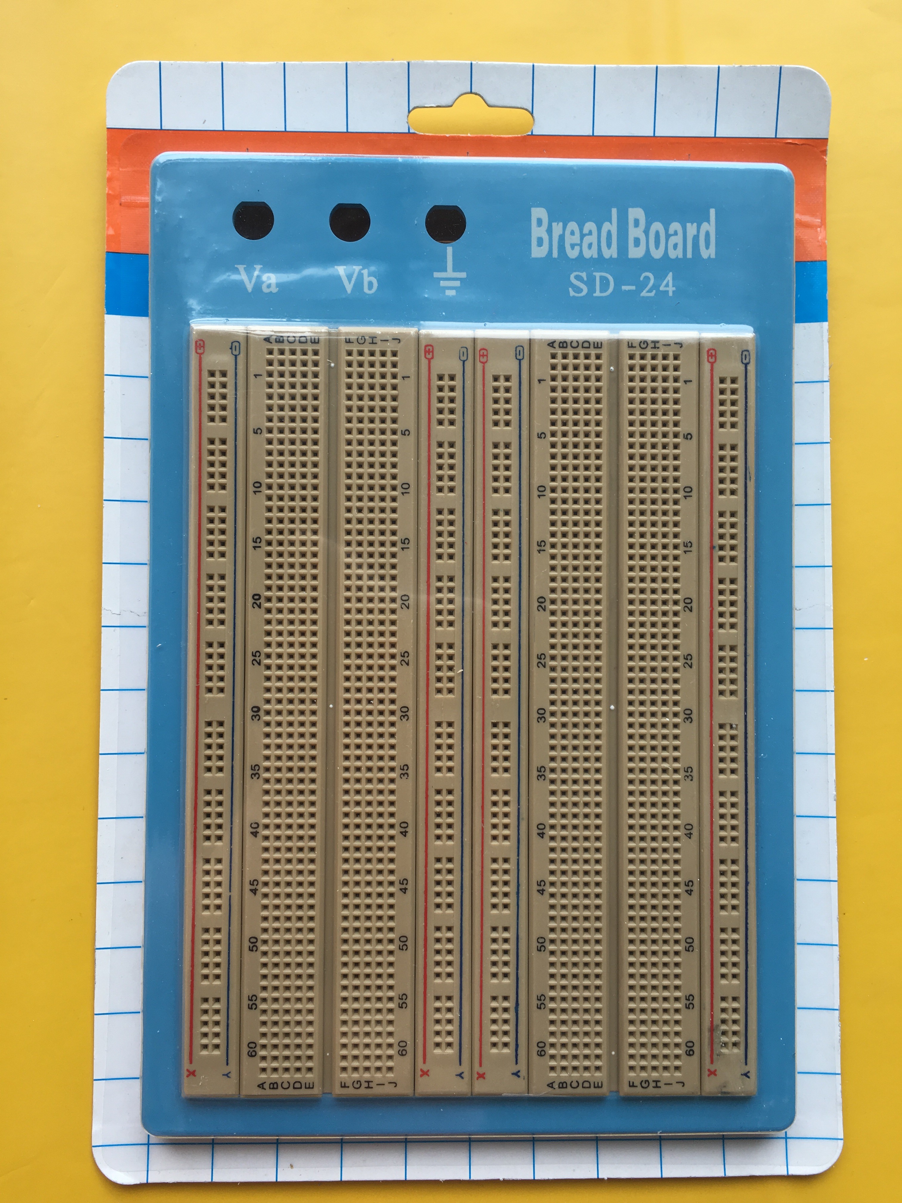 Brown Solderless Circuit Board , Circuit Bread Board With Blue Plate