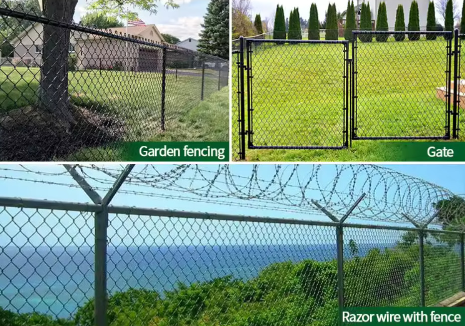 Grey Chain Link Mesh Galvanized Wire Pvc Coated