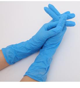 China Cleaninbg Disposable Nitrile Glove Blue 12 Inches 300MM Medical Examination wholesale