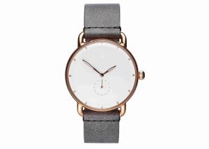 China 5ATM water resistant Grey leather wrist watch rose gold quartz watches bezel japan movt wholesale
