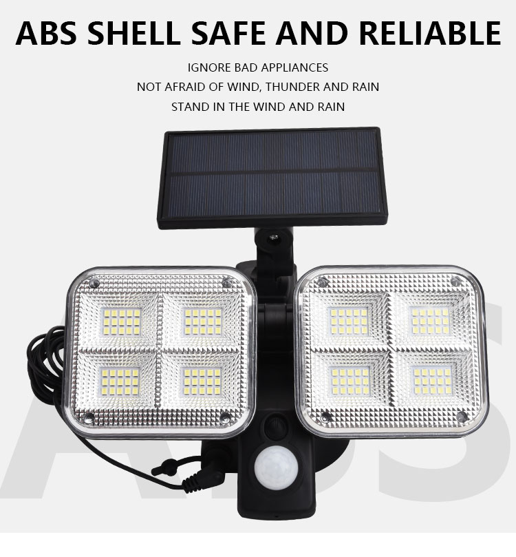 Dual Head Led Outdoor Wireless Solar Powered PIR Motion sensor Solar Garden Wall Light