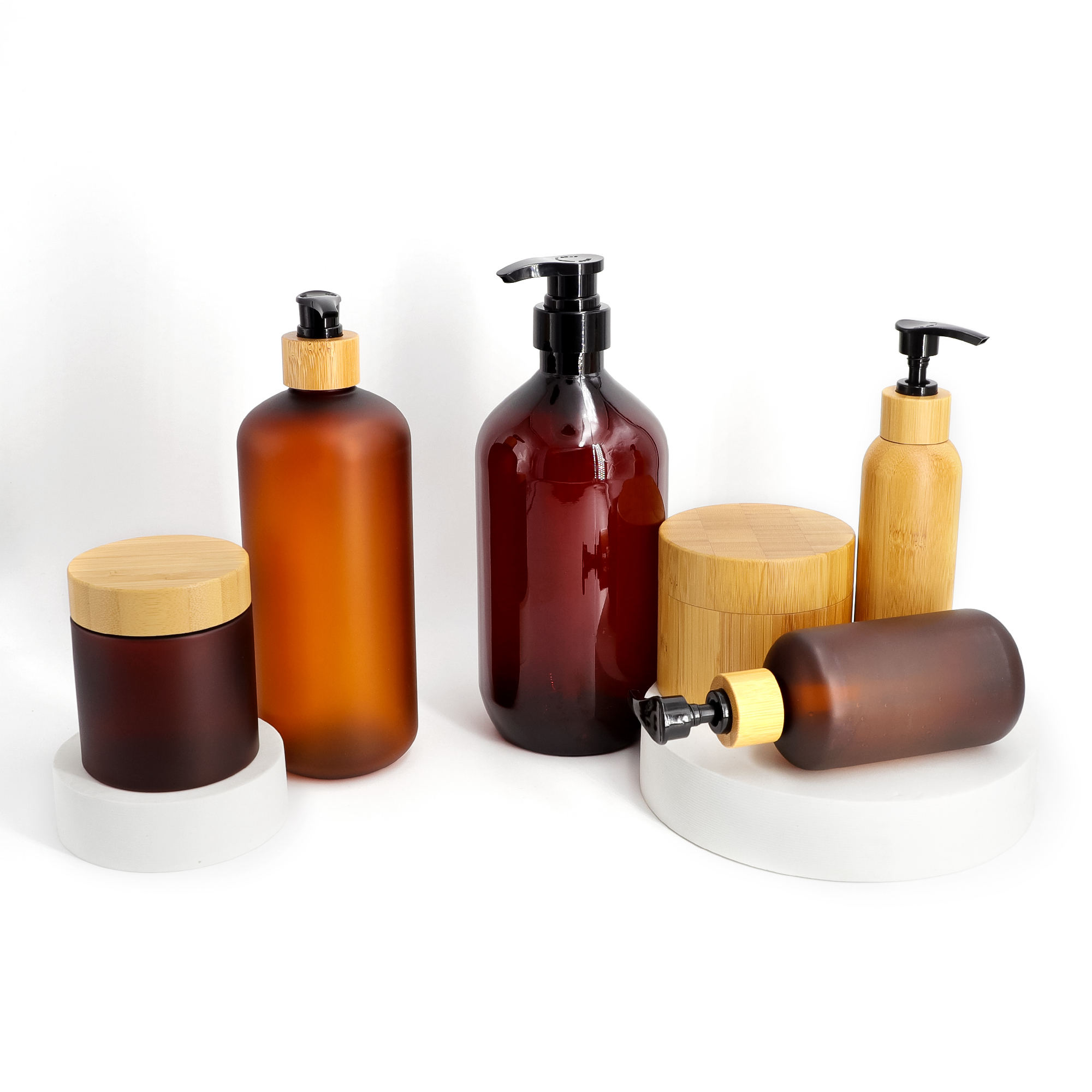 ODM Plastic Jar Bamboo Lid Canisters 200g 100g With Silk Screen Printing
