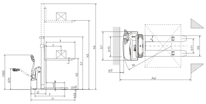 AC Function Walkie Electric Pallet Stacker With Small Turning Radius Dustproof