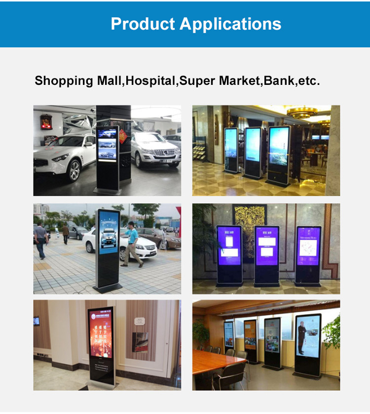 55 Inch Floor Stand Android Touch Screen Displays Advertising Players Ultra Thin Lcd Digital Signage