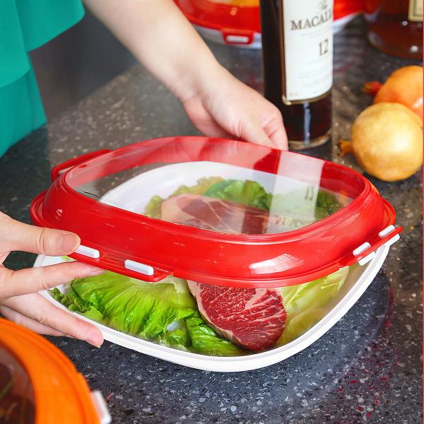 Square Silicone Food Tray BPA Free Reusable Stackable for Kitchen Vegetable Storage