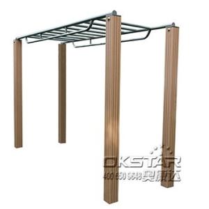 China outdoor wooden fitness equipment--WPC wood ladder outdoor fitness wholesale