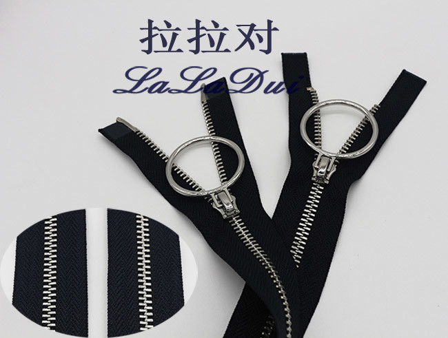 Double Metal Hook Two Way Metal Zip Open End Metal Zipper For Clothes/ Cardigan / Bags
