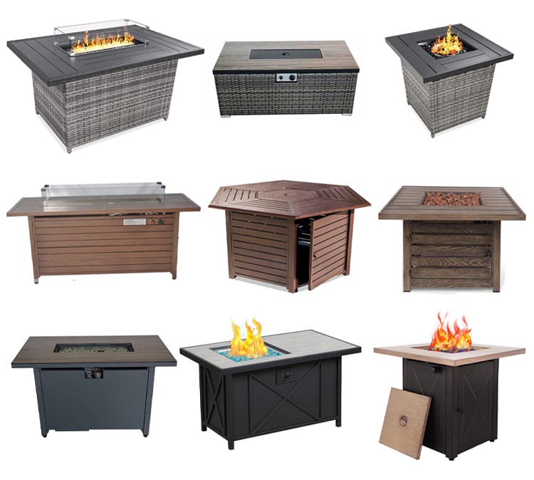 Customer Size Modern Outdoor Patio Portable Fireplace Table Top Gas Smokeless Fire Pit
