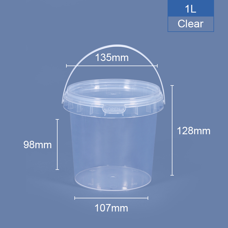 Customized Capacity Transparent White IML LOGO 1L PP Plastic Container for Food and Beverage