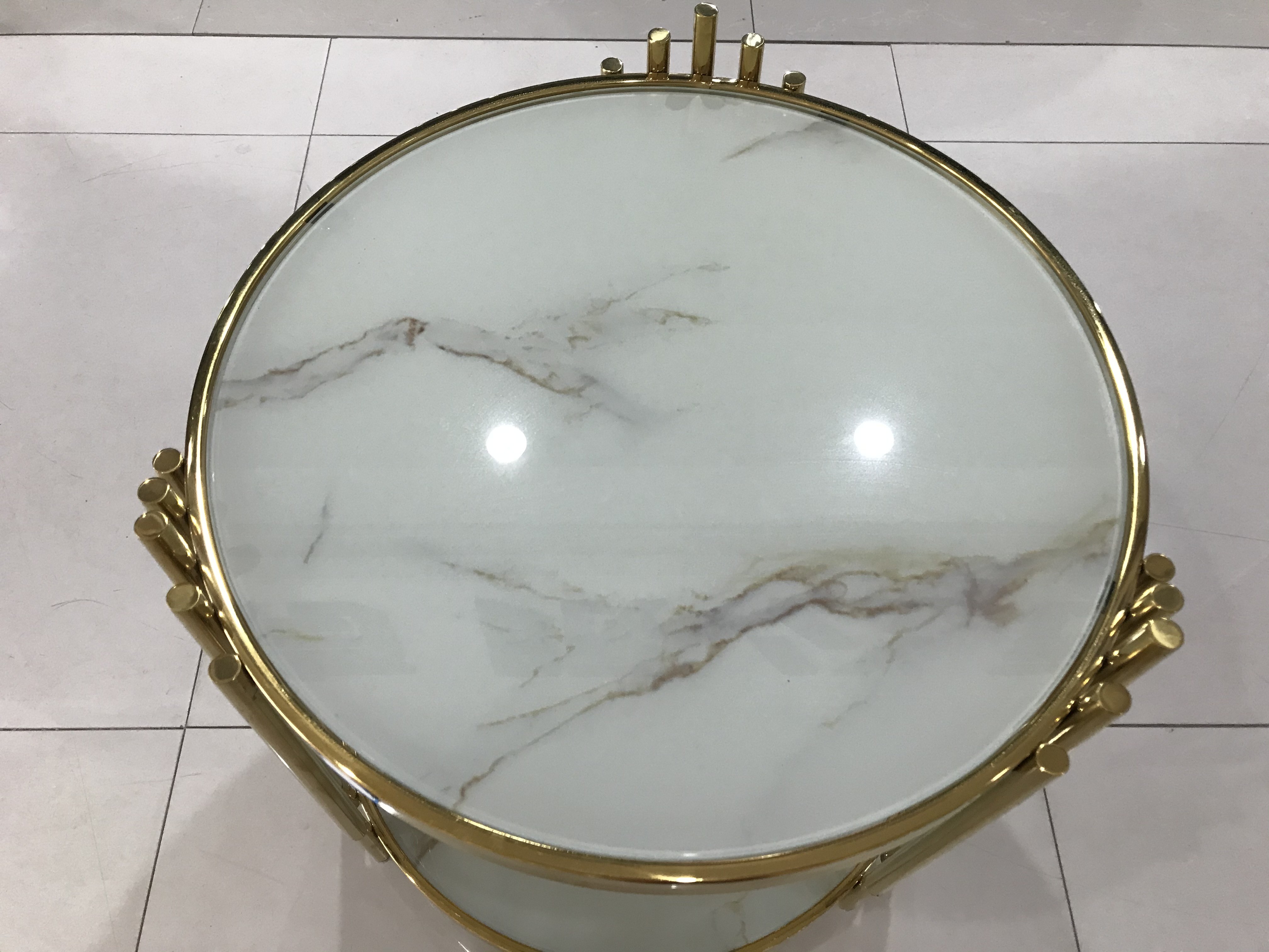 Good Bearing Capacity 50cm Stainless Steel Glass Coffee Table