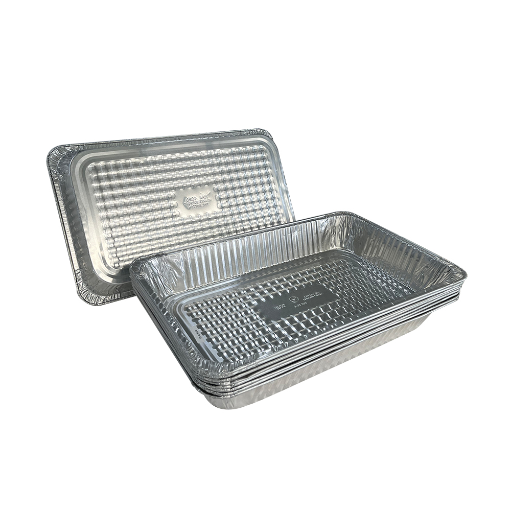 Environmental Friendly 525x325mm Aluminum Foil BBQ Grill Pan for Outdoor Cooking