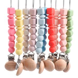 China Red Pink Silicone Bead Dummy Clip Personalised Dummy Clip Silicone wholesale