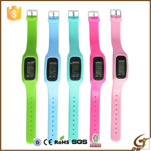 China ROHS Silicone Pedometer 1ATM LED Digital Watch Sport wholesale