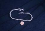 Unisex S925 Sterling Silver Love Bracelet Beads Heart Pendant Customized