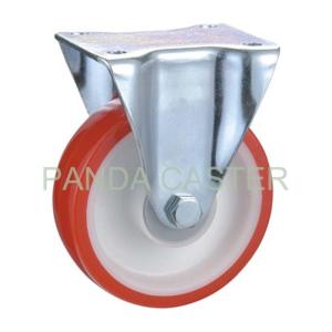 China SGS 6 Inch Rubber Caster Wheels , Red Fixed Industrial Trolley Wheels wholesale