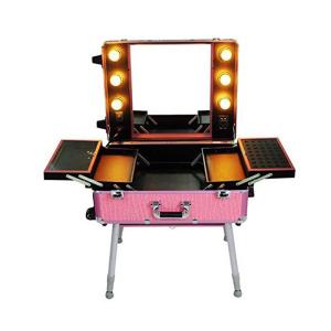 China Aluminum Cosmetic Travel Case , Professional Makeup Vanity Box With Lights wholesale