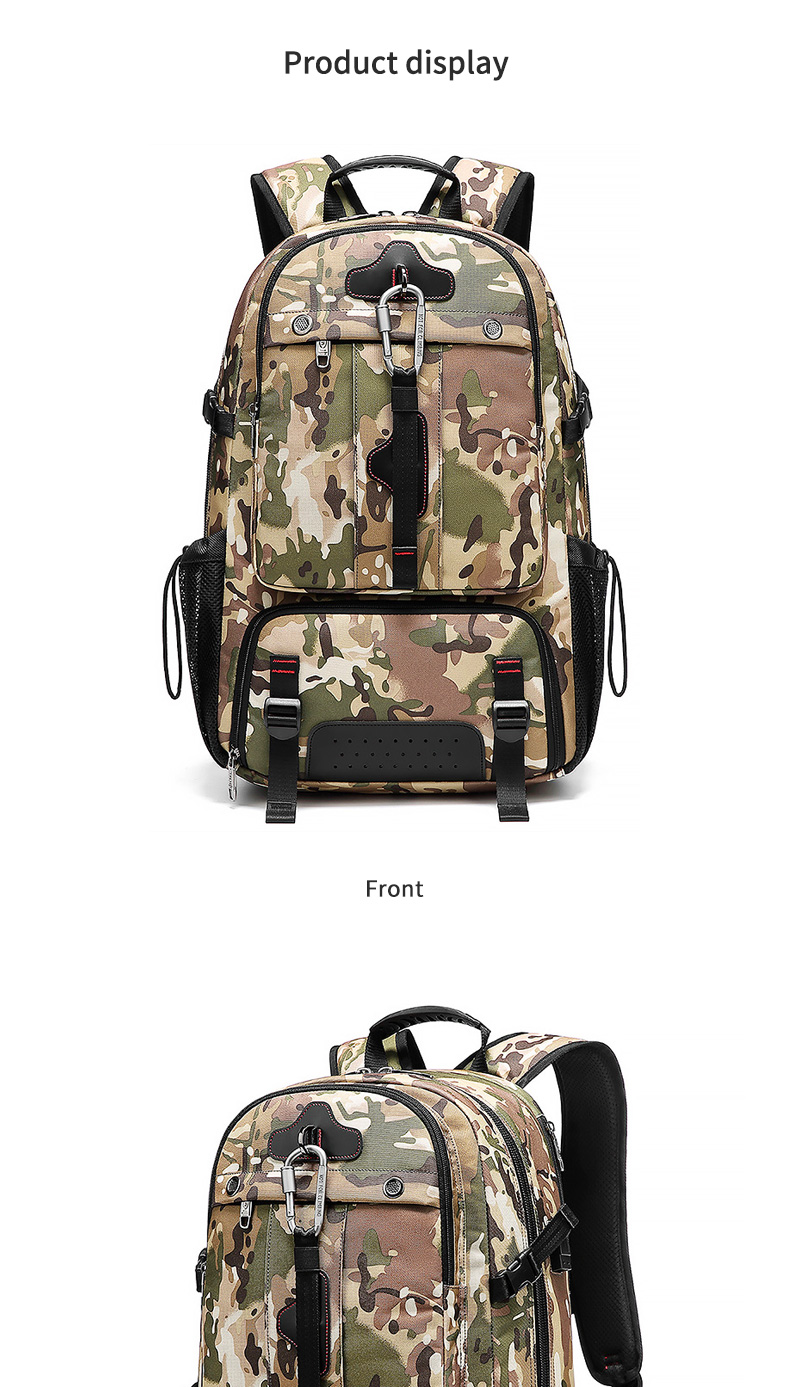 Oxford 65 Liter Hiking Backpack Camouflage Hiking Backpack OEM/ODM