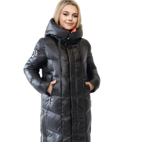 FODARLLOY Wholesale ladies warm hooded cotton-padded clothes slim long down