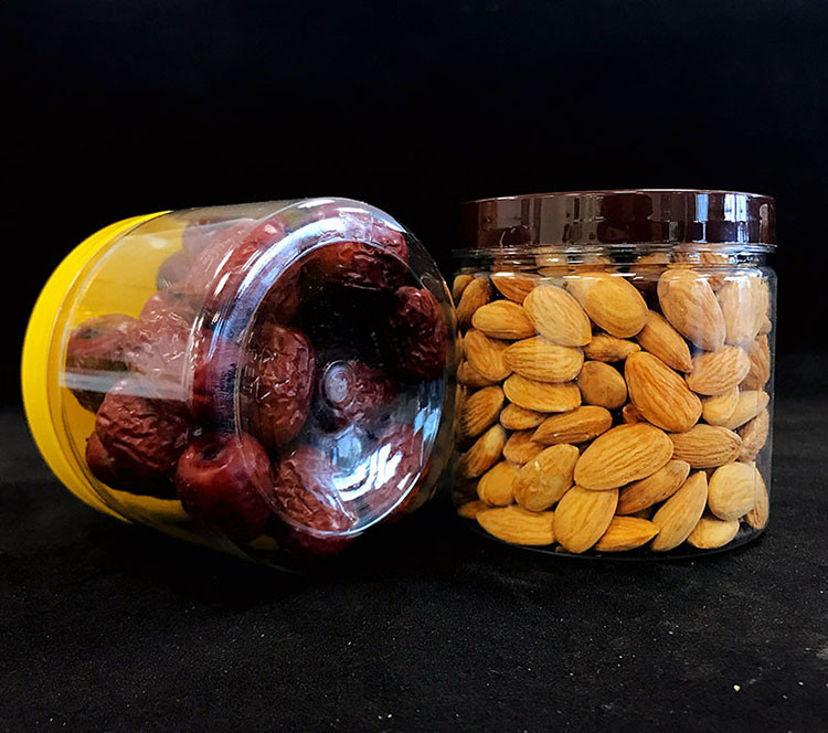 Transparent Round Bottom Plastic Jars with Pressure Sensitive Lids (3oz-8oz)