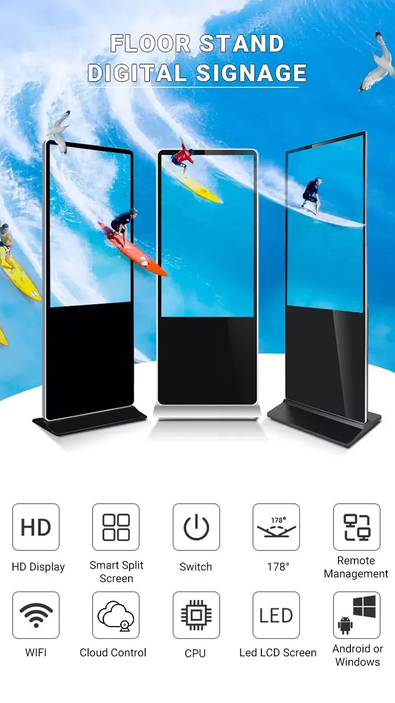 Waterproof High Definition Freestanding Digital Screen LED Advertising Machine