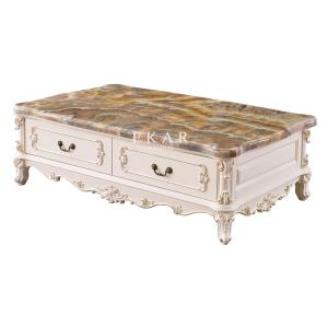 China Marble Top Storage Living Room Wooden Coffee Table wholesale